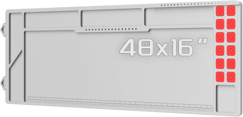 Magsaddle Large Gun Cleaning Mat for Rifle Shotgun Pistol, Magnetic Cleaning Pad for All Guns with Organizer Parts Tray and Built-in Ruler, Anti-Slip Thick Workbench Mat for Gun Maintenance - Image 1
